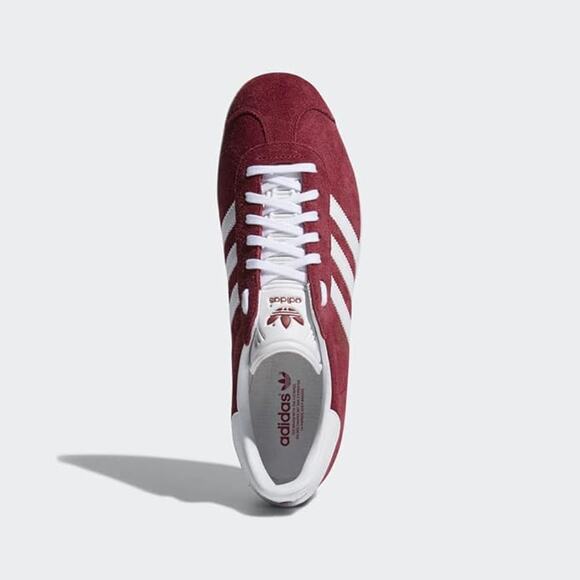 NWT  adidas mens Gazelle Shoes Collegiate Burgundy/White/Gold Metallic 12